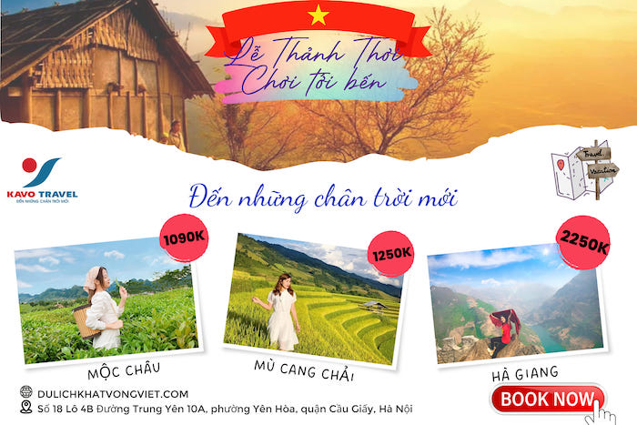 Các tour du lịch trong nước được công ty Du lịch Khát Vọng Việt sắp xếp lịch trình hài hòa, tổng thể tạo cảm giác thoải mái và tự nhiên cho khách hàng