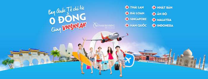 Việt Nam Booking liên kết với nhiều đối tác hãng hàng không nên săn được nhiều giá vé 0 đồng cho chuyến đi quốc tế
