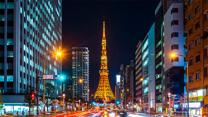 Tokyo Tower lung linh về đêm