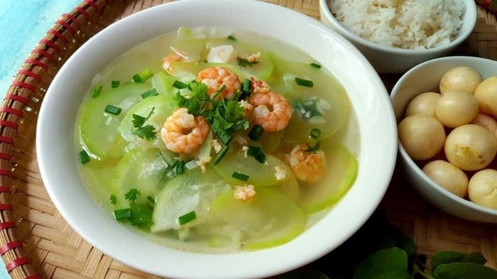 Tôm khô nấu canh bàu thanh mát