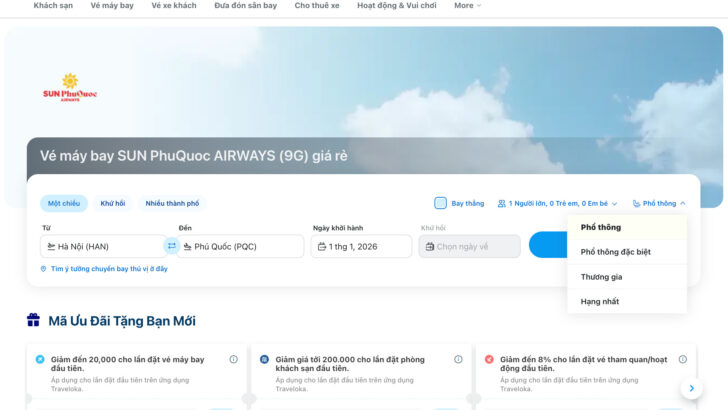 Tổng Hợp Các Chặng Bay Mới Nhất Của SUN PhuQuoc Airways